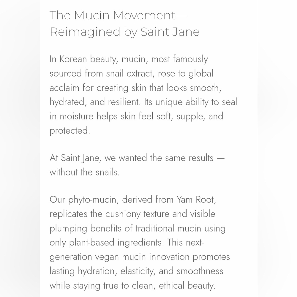 SAINT JANE Rich Rescue Phyto-Mucin Cream Vegan Snail W Niacinamide 1.7oz NEW - Picture 13 of 16